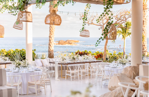 A beach wedding set-up